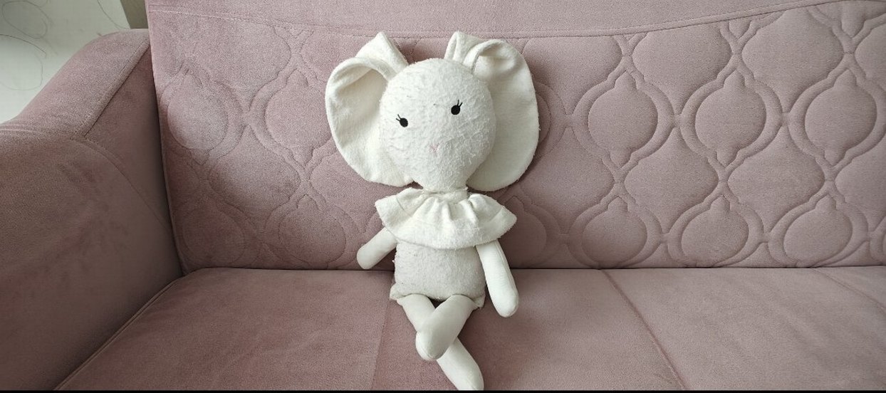 Beyaz Peluş Tavşan Oyuncak - Görsel 3