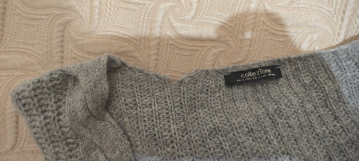 Collezione Gri V Yaka Uzun Örgü Kadın Kazak - Görsel 5
