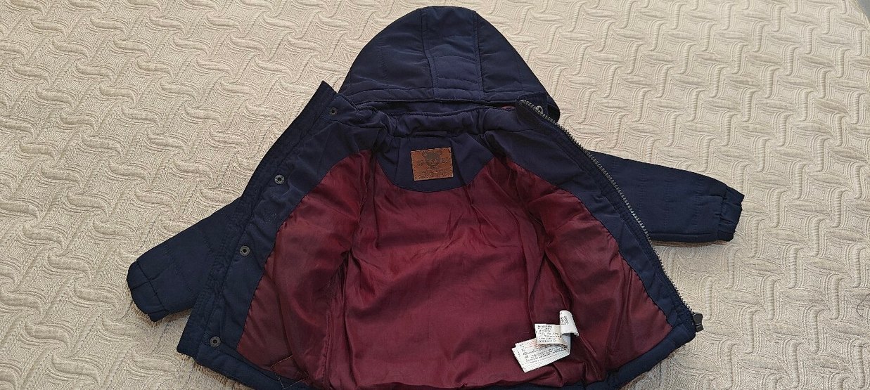 Erkek Çocuk Kapüşonlu Lacivert Mont - Görsel 2