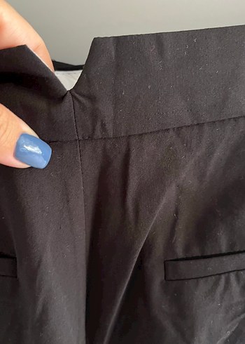 l Beden siyah Renk Kadın Siyah Pilili Midi Kumaş Pantolon