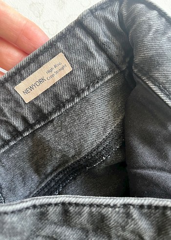 s Beden Gri Midi Boy Grunge Tarzı Kadın Kot Pantolon
