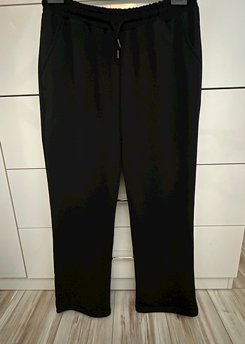 Siyah Rahat Kesim Kadın eşofman tarzı Pantolon - Görsel 7