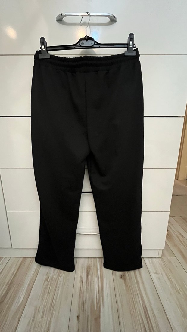 Siyah Rahat Kesim Kadın eşofman tarzı Pantolon - Görsel 5