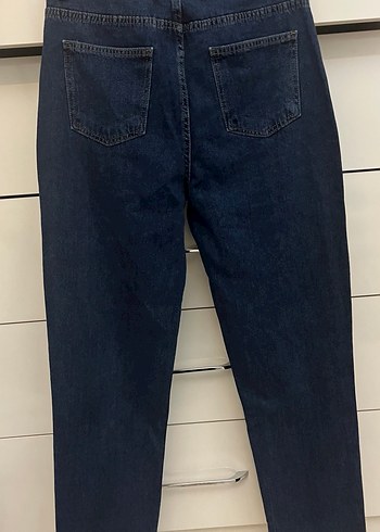 Lacivert Midi Boy Regular Fit Kadın Kot Pantolon - Görsel 3