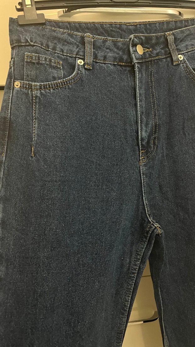 Lacivert Midi Boy Regular Fit Kadın Kot Pantolon - Görsel 2