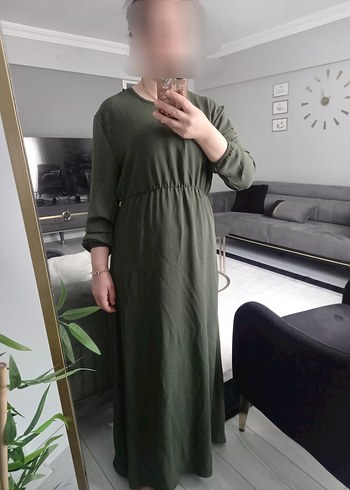 Zara Haki Uzun Salaş Kadın Elbise