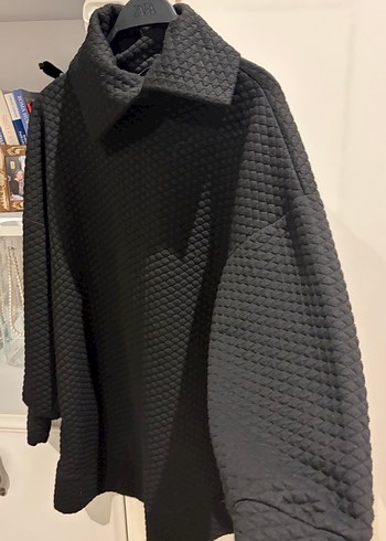 Siyah triko üst standart beden - Görsel 3