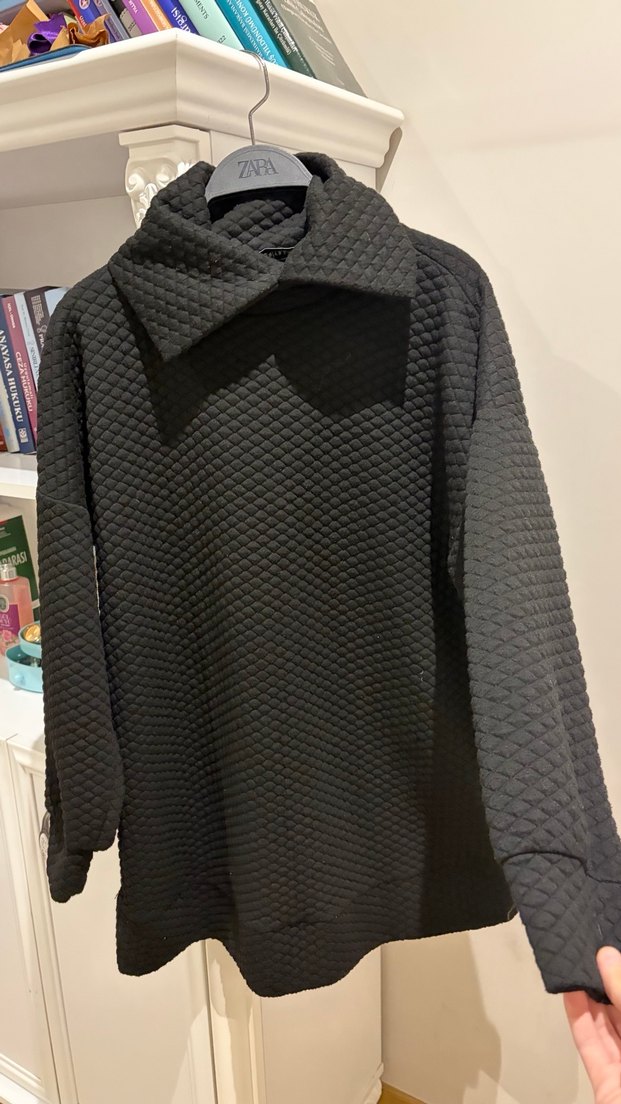 Siyah triko üst standart beden - Görsel 2