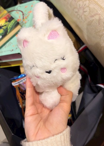 Beyaz Peluş Kedi Şekilli Kedi Aksesuarı - Görsel 2