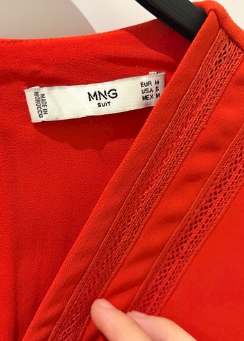 Kırmızı V Yaka Kolsuz Midi Tulum - Görsel 4