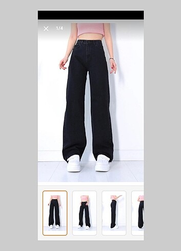 Siyah/Füme Rengi Kot Wide Leg Pantolon 