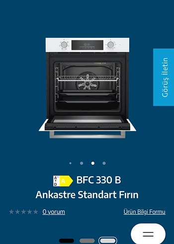 BFC 330 B Ankastre Standart Fırın Beyaz (izmir)