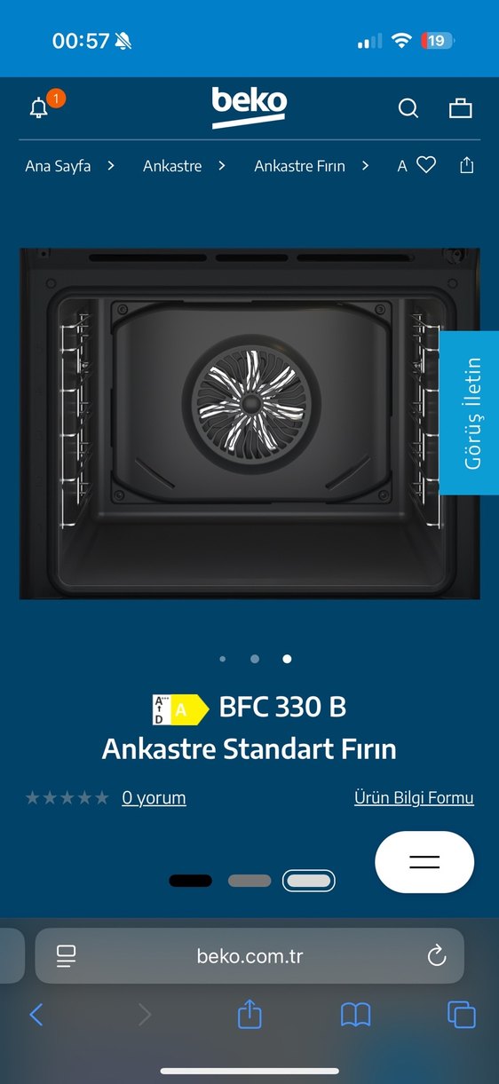 BFC 330 B Ankastre Standart Fırın Beyaz (izmir) - Görsel 2