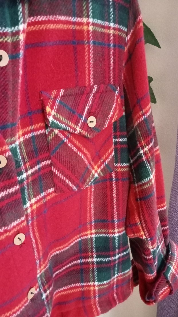 Kırmızı Ekose Kareli Oduncu Kışlık Crop Gömlek - Görsel 2