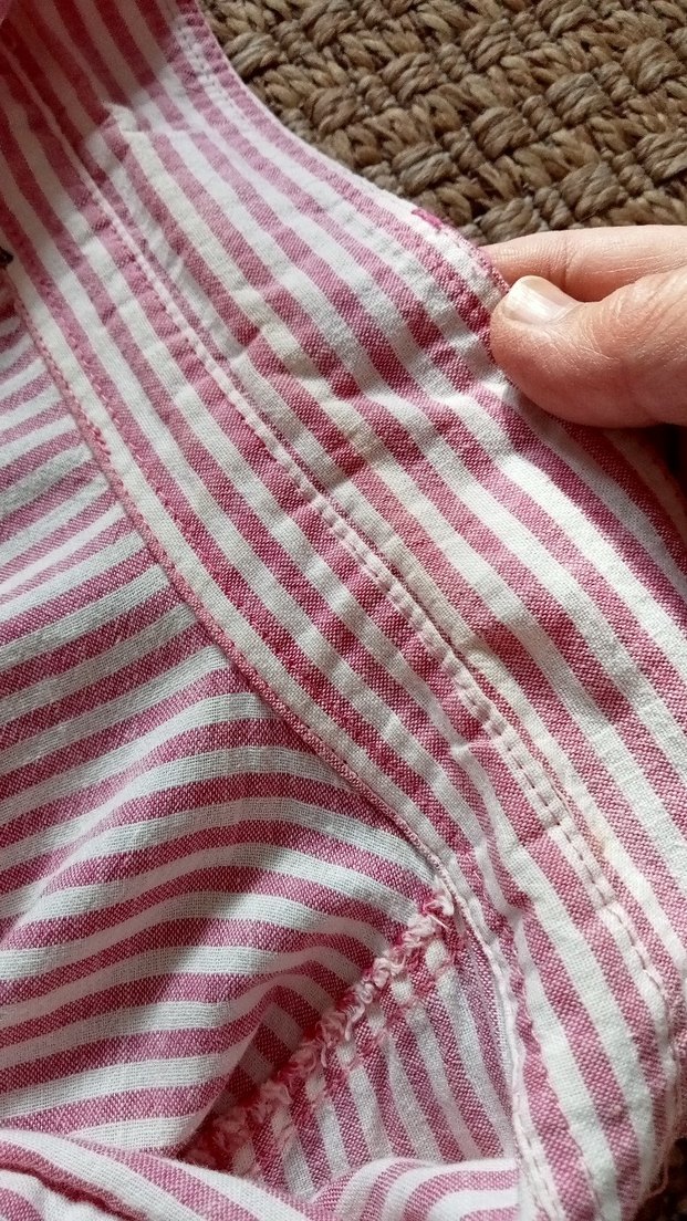 Pembe Çizgili Pamuklu Kadın Gömlek - Görsel 5