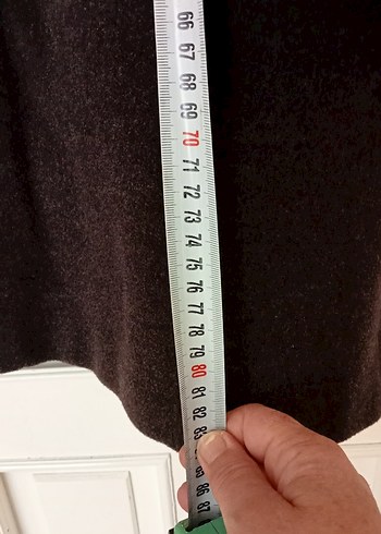 42 Beden kahverengi Renk Kahverengi Diz Altı Kaşe Yün Kadın Kaban