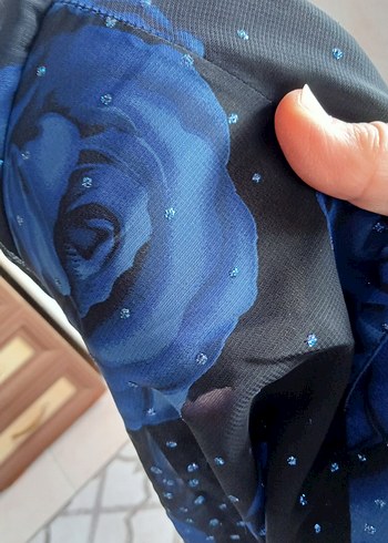 Siyah Saks Abiye Takım Elbise Kolsuz Bluz Etek ve Şifon Gömlek - Görsel 5