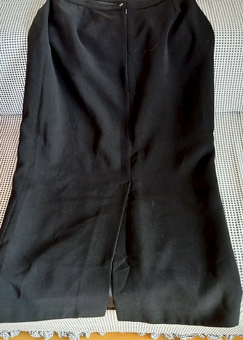 Siyah Saks Abiye Takım Elbise Kolsuz Bluz Etek ve Şifon Gömlek - Görsel 12