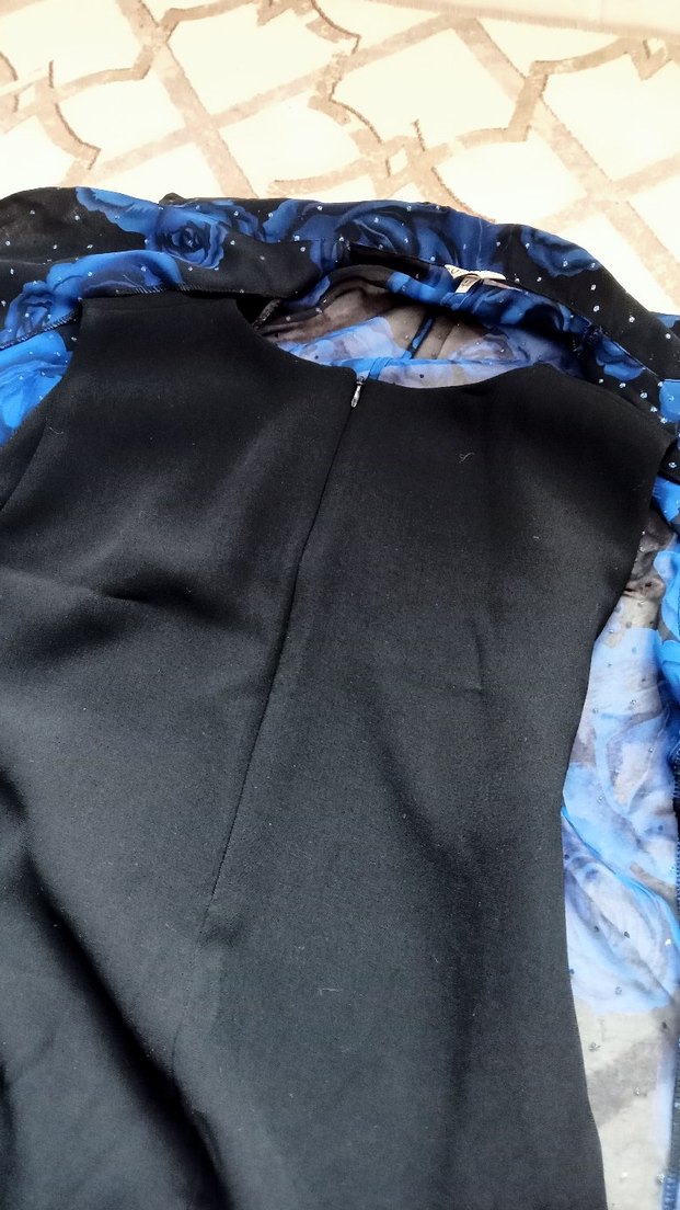 Siyah Saks Abiye Takım Elbise Kolsuz Bluz Etek ve Şifon Gömlek - Görsel 2