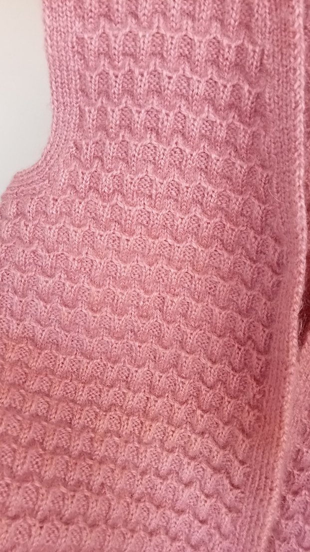 Pembe Gül Kurusu Tiftik Yün Çeyizlik Gelin Yeleği Örme Yelek - Görsel 2