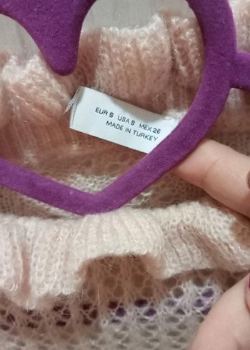 Zara Ajurlu Delikli İnce Crop Triko Kazak - Görsel 3