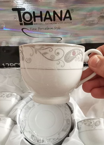 Gri Desenli Beyaz 6'lı Nescafe Çay Fincan Takımı - Görsel 2