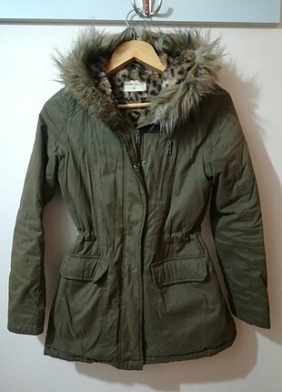 Koton Kürklü Kapüşonlu Haki Parka