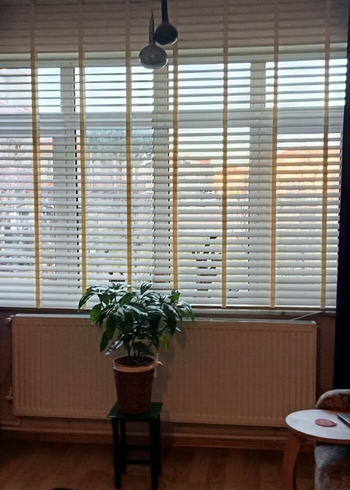 Oba Kaliteli Ahşap Görünümlü Krem Truwood Jaluzi Perde - Görsel 3