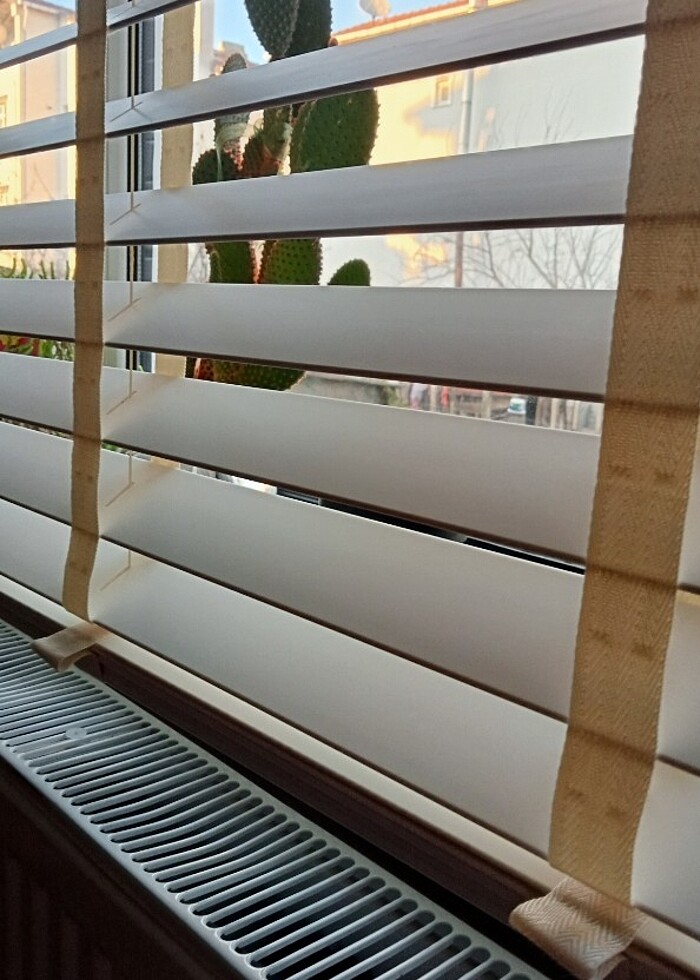 Oba Kaliteli Ahşap Görünümlü Krem Truwood Jaluzi Perde - Görsel 4