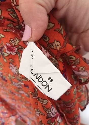 Turuncu Çiçekli Önden Bağlamalı Pareo Plaj Elbisesi - Görsel 5