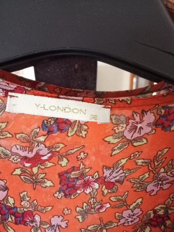 Turuncu Çiçekli Önden Bağlamalı Pareo Plaj Elbisesi - Görsel 3