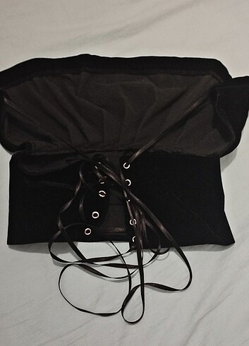 Diğer Bağcıklı crop üst goth