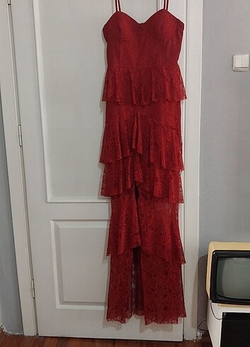 42 Beden bordo Renk Abiye elbise
