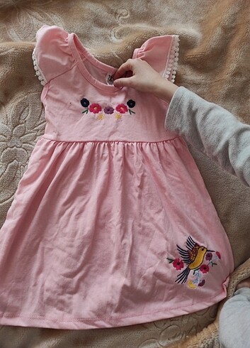 5 Yaş Beden pembe Renk Kız çocuk pembe elbise 5-6 yas
