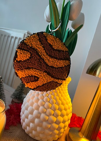 Sarı ve Kahverengi Desenli Dekoratif Anahtarlık - Görsel 4