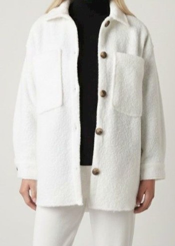 S Ekru Yakalı Teddy Buklet Ceket - Görsel 2