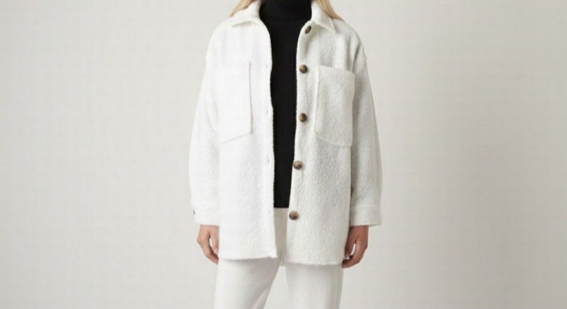 S Ekru Yakalı Teddy Buklet Ceket - Görsel 2