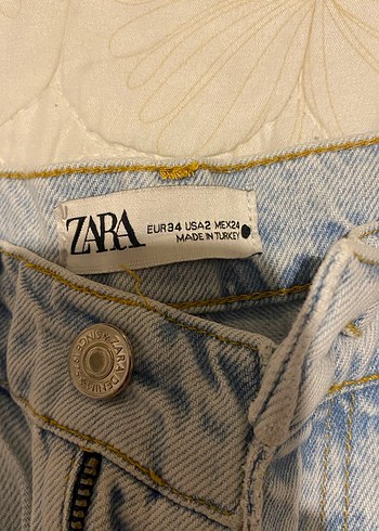 Zara Kadın Gri Bağcıklı Salaş Denim Pantolon