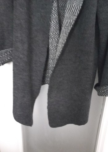 Gri Uzun Örme Kadın Hırka - Görsel 2