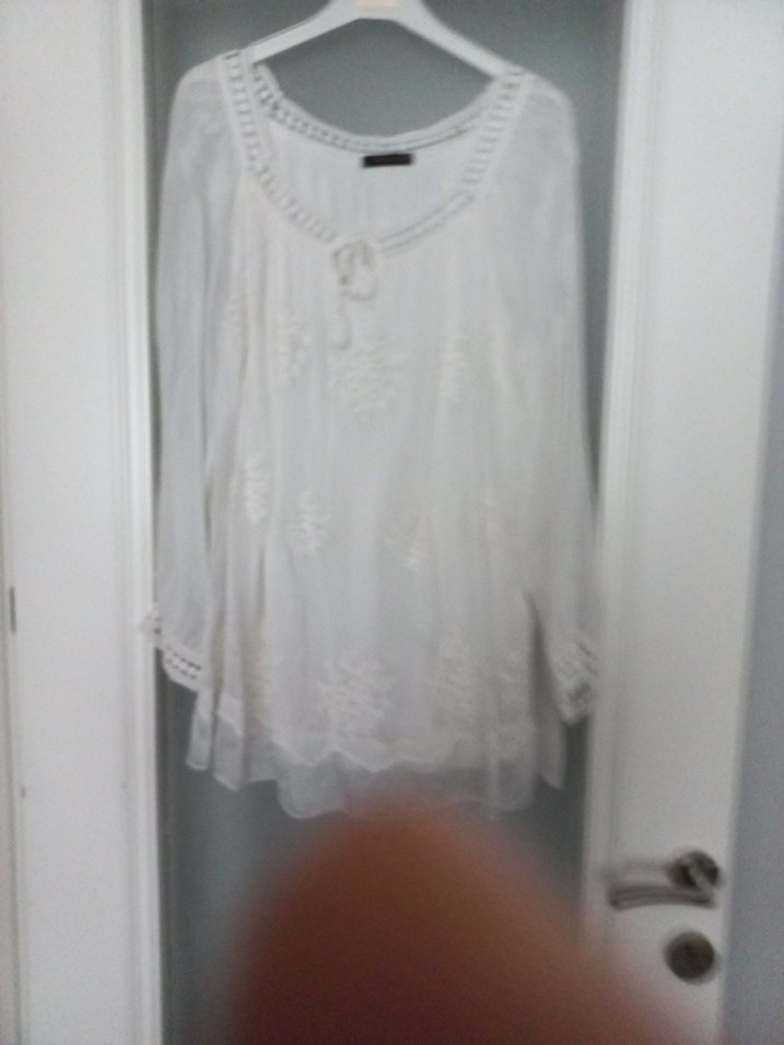 Dantel Detaylı Bohem Beyaz Kadın Bluz - Görsel 2