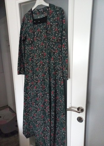 Uzun Kollu Bohem Vintage Desenli Elbise - Görsel 4