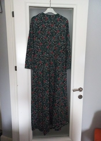 Uzun Kollu Bohem Vintage Desenli Elbise - Görsel 5