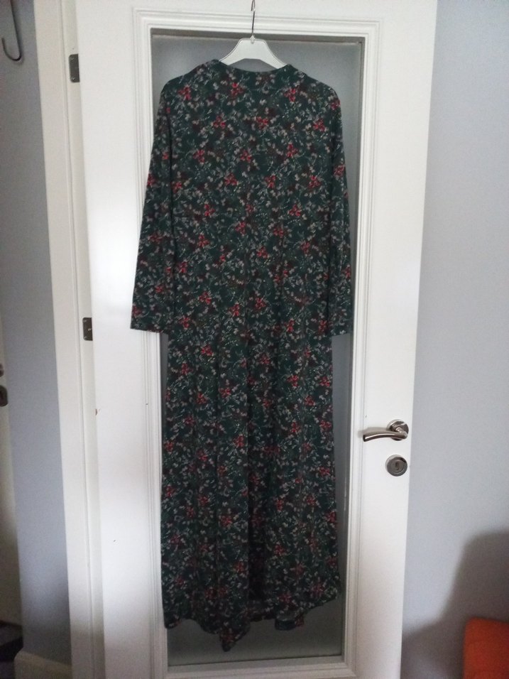 Uzun Kollu Bohem Vintage Desenli Elbise - Görsel 5