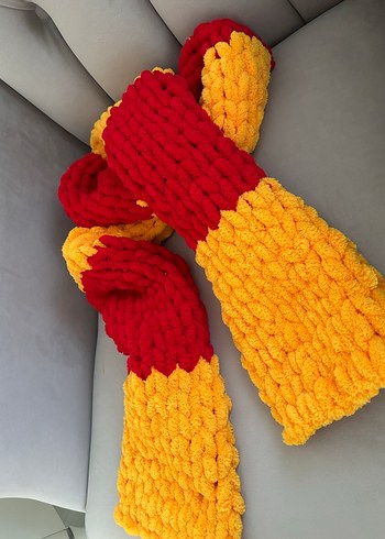 Renkli Örgü Kadın Atkı - Görsel 4