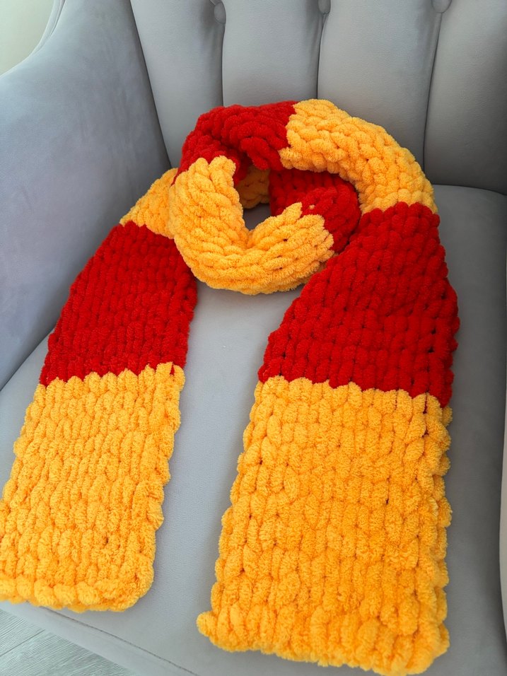 Renkli Örgü Kadın Atkı - Görsel 2