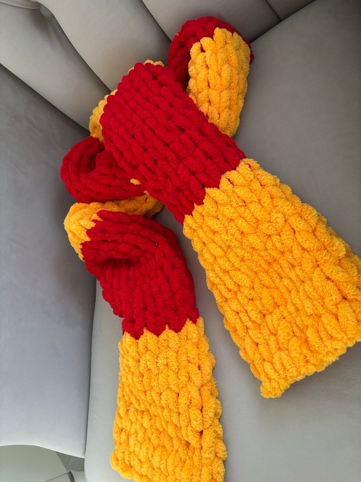 Renkli Örgü Kadın Atkı - Görsel 4