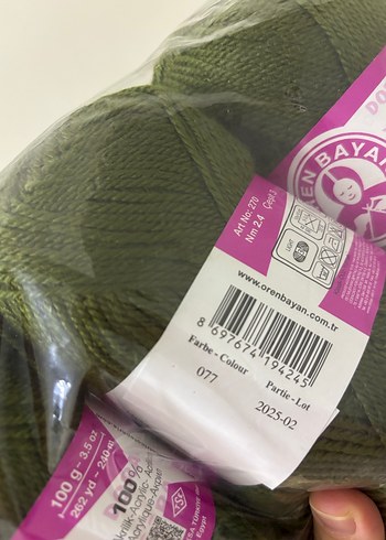 Haki Yeşil El Örgü İpi 3 lü - Görsel 2