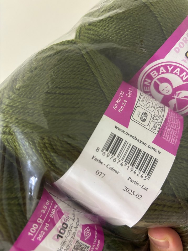 Haki Yeşil El Örgü İpi 3 lü - Görsel 2