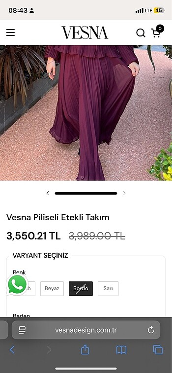 42 Beden Piliseli takım