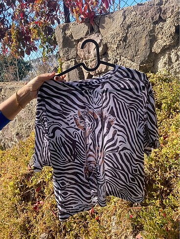 Zebra desenli tişört